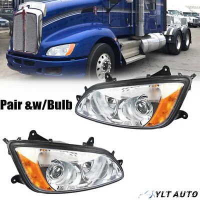 For 2008-2017 Kenworth T660 T700 Chrome Projector Headlight Headlamps Pair Set • $188