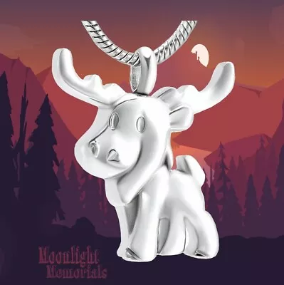 New Moose Deer Cremation Urn Keepsake Ashes Memorial Necklace • $14.95