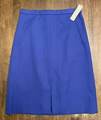 J.CREW **Size 00** Blue Lined Solid Pencil Skirt With Front Split NEW • $49