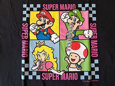 Super Mario Bros Game Characters Pixel Cube Print Men's T-Shirt XL Black NWT  • $14.97