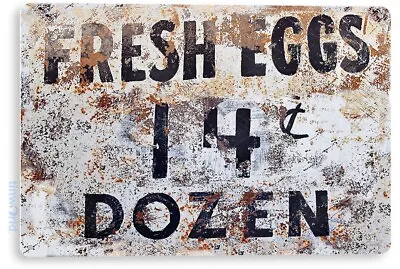 TIN SIGN Fresh Eggs 14c Metal Décor Chicken Pen Farm Coop Store Kitchen A824 • $10.25