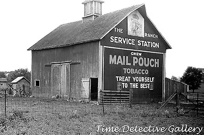 Barn With Mail Pouch Tobacco Ad Central Ohio - 1938 - Vintage Photo Print • $10