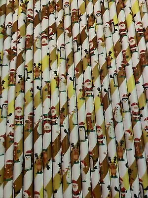 £2.20 • Buy 25 Christmas Characters Paper Straws