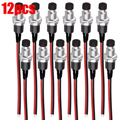 12Pcs Mini Push Button Pre-Wired Momentary N/O OFF-ON Switch Plug 12V 5AMP SPST • $14.15