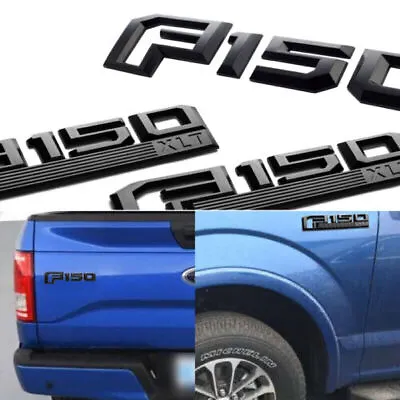 3x Black Fender&Tailgate Letter Emblem For F-150 XLT 2015-2020 Door Side Decor • $37.99