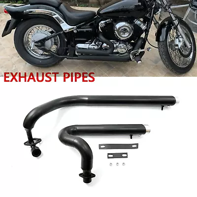 Black Exhaust Muffler Pipes For Yamaha V Star 650 XVS650 Dragstar 650 XVS400 US • $219