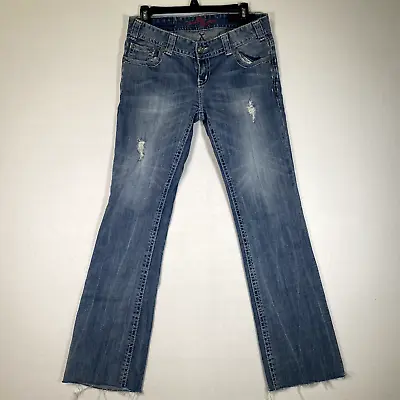 Rock & Roll Cowgirl Jeans Womens 30x36 Boot Cut Low Rise Stretch Distressed • $16.20