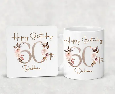 Personalised Birthday 21st 50th 60th 70th 80th Mug Cup & Coaster Gift Present • £11.99