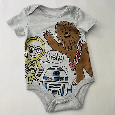 Star Wars Bodysuit One Piece Infant Size 6-9 Month NWOT Chewbacca C-3PO R2-D2 • $9.99