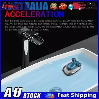 AU 10km/h 2.4GHz 4CH Mini Water Game Toys RC Boat For Pool Tub (Blue 1 Battery) • $21.22