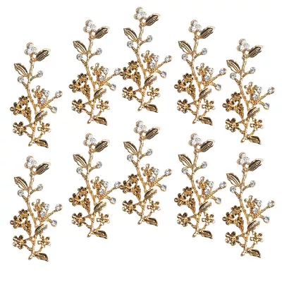 10x Flower Leaves Embellishment Craft Button For Wedding Jewelry Making Gold • £7.79