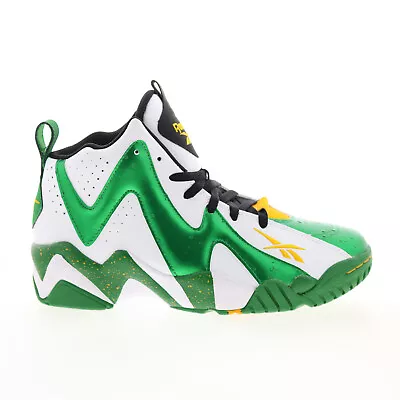 Reebok Hurrikaze II Mens Green Leather Lace Up Athletic Basketball Shoes • $108.99