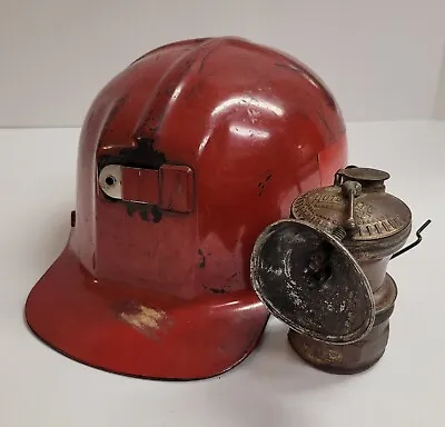 MSA Comfo-Cap Coal Miners Helmet Model ANSI Z89.1-1969 Class A Red Liner & Lamp • $424.99