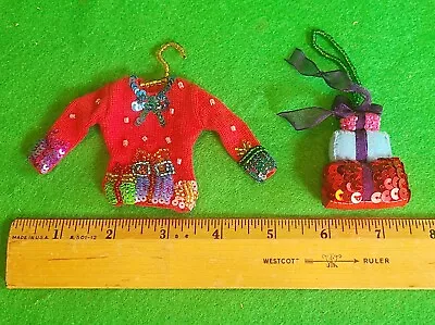 Michael Simon 2 /Set Sweater & Gifts Ornaments NWOT RARE Collectable VALUE • $59.99