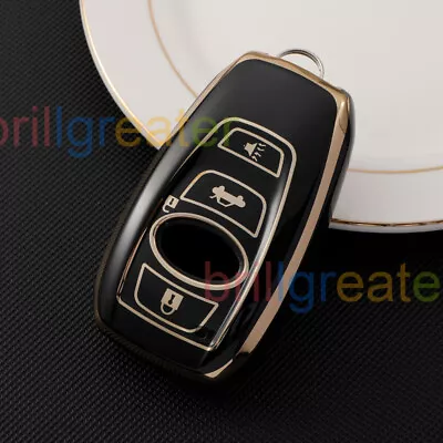 Car Key Cover Remote Case Gloss TPU Fob 4 Button For Subaru Black 02# • $7.99