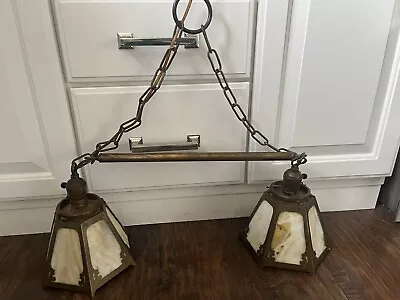 Mission Arts Crafts Double Copper Light Fixture  Vtg • $145