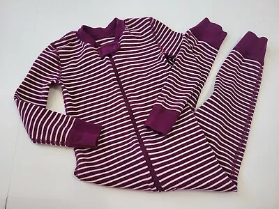 Hanna Andersson Moon & Back One Piece Pajamas Size 90 (3T) Purple Stripe • $12