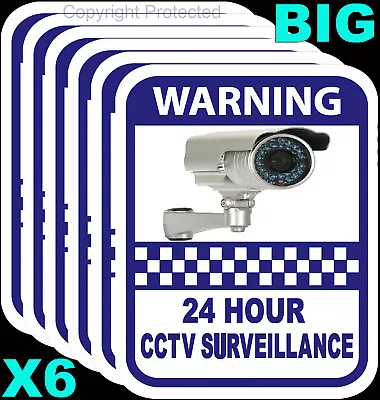 CCTV Camera Warning Sticker Home Surveillance Vinyl Decal Video Security Sign X6 • $9.99