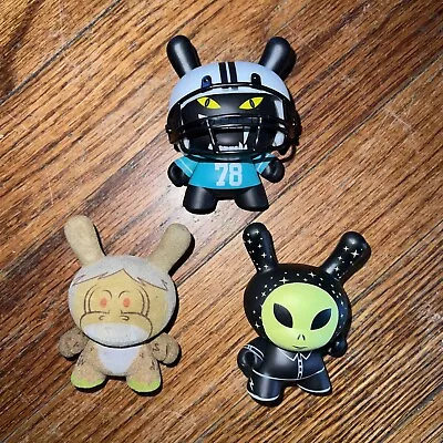 Kidrobot Dunny Mishka Vinyl Flocked Alien Death Adder Figures 3” Set Of 3 • $16.79