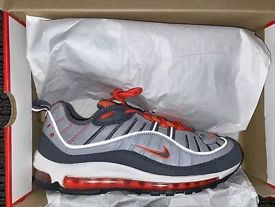 Nike Air Max 98 Wolf Grey Total Crimson Size 11.5  • $50