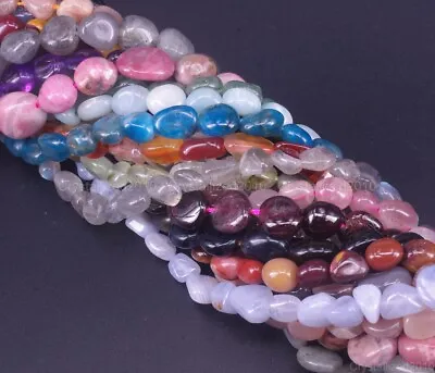 Top Natural Gemstone Freeform Nugget Tumble Stone 6mm 8mm 10mm Loose Beads 15.5  • $7.98