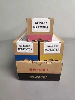 Sharp MX27NTCA MX27NTMA MX27NTYA  MX-45NTBA Toner Cartridges CMYK Set Of 4 NEW  • $149.99