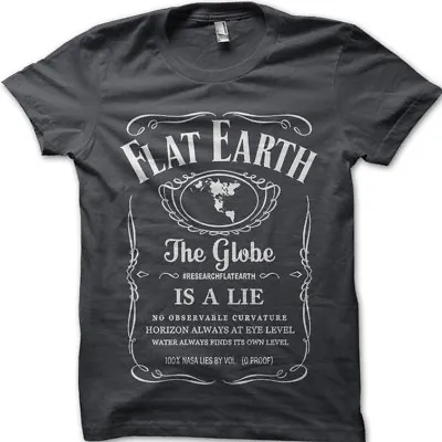 Flat Earth Earth Is FLAT Firmament NASA Conspiracy Globe Lie T-shirt 9806 • £13.95