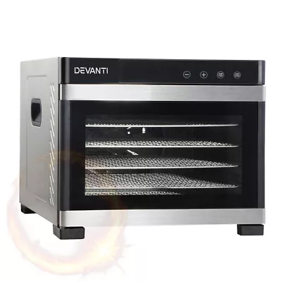 DEVANTi 6 Trays Commercial Food Dehydrator Stainless Steel Fruit Dryer • $145.45