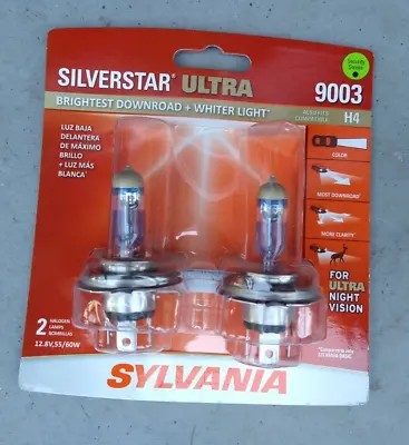 Sylvania 9003 Silverstar Ultra 9003su.bp2 New Headlight Bulbs New 55/60w Pair • $27