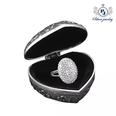 S925 Pure Silver Bella Swan's Ring ~ Twilight Bella's Cubic Zircons Paved Ring • $48