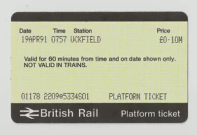 Uckfield S01 - APTIS Platform Ticket Final Example Held Sussex • $3.42