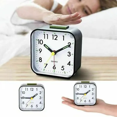 $17.81 • Buy Battery Operated Alarm Clock Quartz No Tick With Night Light Bedside Clocks