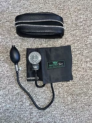 WELCH ALLYN TYCOS Hand Aneroid Sphygmomanometer W/ Adult Cuff Leather Zip Pouch • $44.99