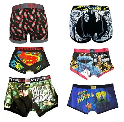 Mens Character Boxer Shorts Cartoon Superhero Novelty Boxers Underwear New • £2.95