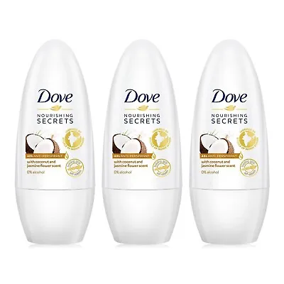 £7.87 • Buy 3 X Dove Nourishing Secrets Coconut & Jasmine Flower Roll-On Deodorant 50ml