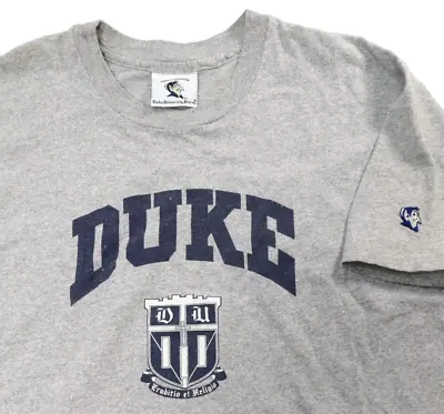 Vintage Duke University Shirt Size XL Single Stitch USA Made Rayon Blend Gray • $46.64