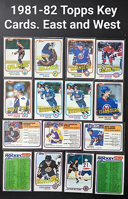 1981-82 Topps Hockey  KEY Cards  U Pick 1 To 66.  Plus EAST And WEST  67 To 132. • $2.94