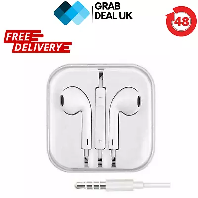 Headphone Universal Earphone 3.5mm Jack With Mic For IPhone 5s 5C 6 6s Plus Ipad • £4.99