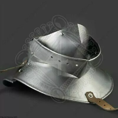 Medieval Knight Gorget Larp Sca Steel 18Ga Armor Articulated With Bevor GRT53 • $68