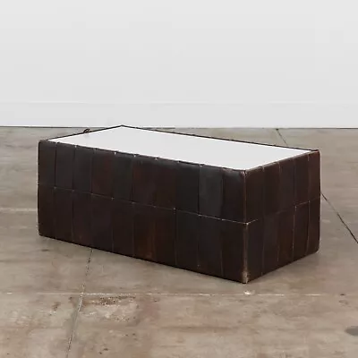 Leather Patchwork Storage Cube Coffee Table By De Sede Switzerland 1960s • $2500