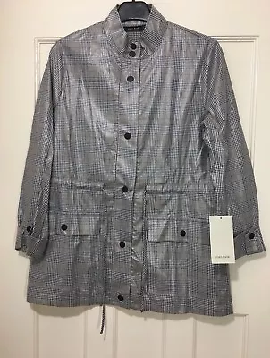 Zara Grey/tan Checked High Collar Safari Jacket Size S Bnwt • $36.98