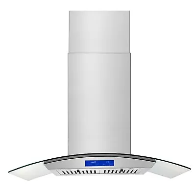 36  Island Mount Kitchen Range Hood Stainless Steel Tempered Glass Touch Panel • $299.99