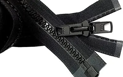 Bimini Top #10 Black Marine Double Pull YKK Zipper - Reversible Molded With 2... • $50.10