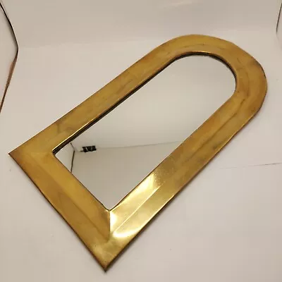 Vintage Moroccan Arch Brass Accent Wall Mirror  13”x 7” • $34.50
