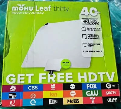 Mohu - Leaf Thirty Amplified Indoor HDTV Antenna 40-Mile Range Reversible 30 • $19.97