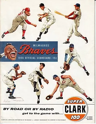 1956 Milwaukee Braves Vs Pittsburgh Pirates Program • $22.95
