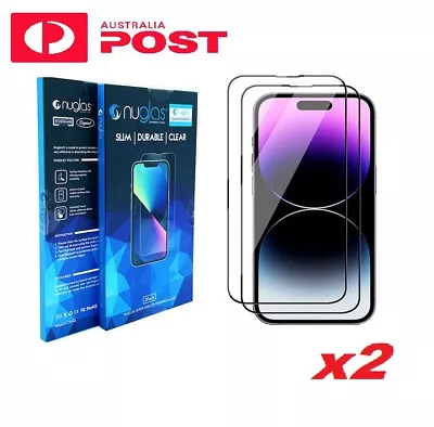 2X IPhone 14 13 11 Pro XS Max XS XR X 8 7 6 - NUGLAS Pack Of 2 Screen Protector • $6.20