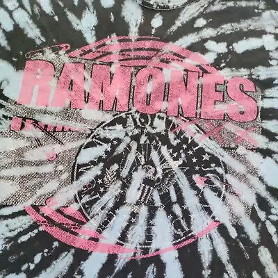 Ramones  1234 Tie Dye Top Blue/Black Music T Shirt L Unisex Short Sleeve • £16.24