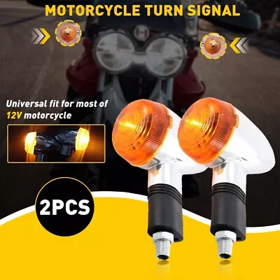 2PCS Turn Signal Indicator Amber Yellow Light Blinker Motorcycle Universal 12V • $11.99