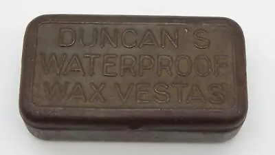 Antique Duncan's Waterproof Wax Vestas Original Match Holder Metal Box NICE! • $24